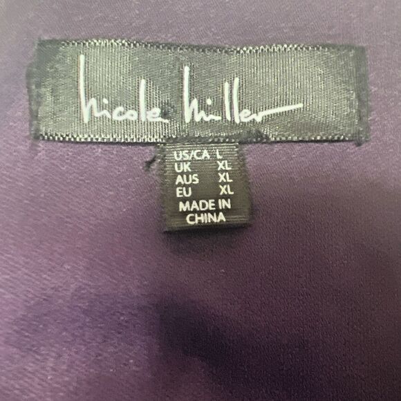 Nicole Miller Maxi Dress L Purple Floral Boho Pockets Shelf Bra NWT Fall Vibes - Picture 3 of 10